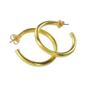 Brushed Gold Hoops