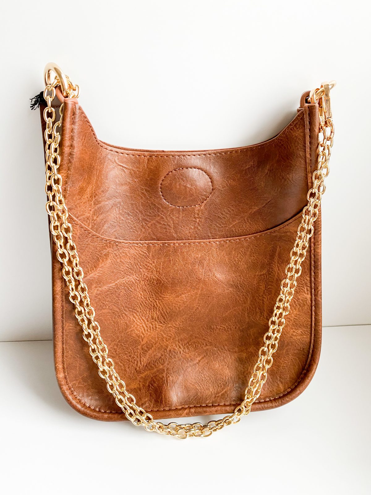 Mini Brown Messenger with Gold Chain