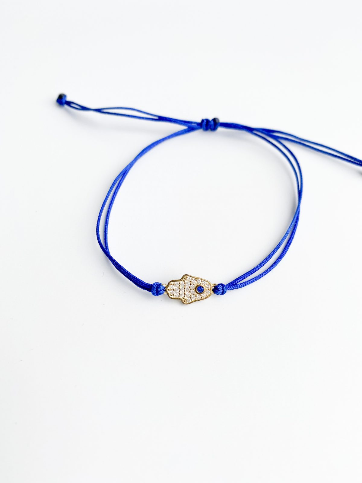 Hamsa Charm Bracelet with Blue String