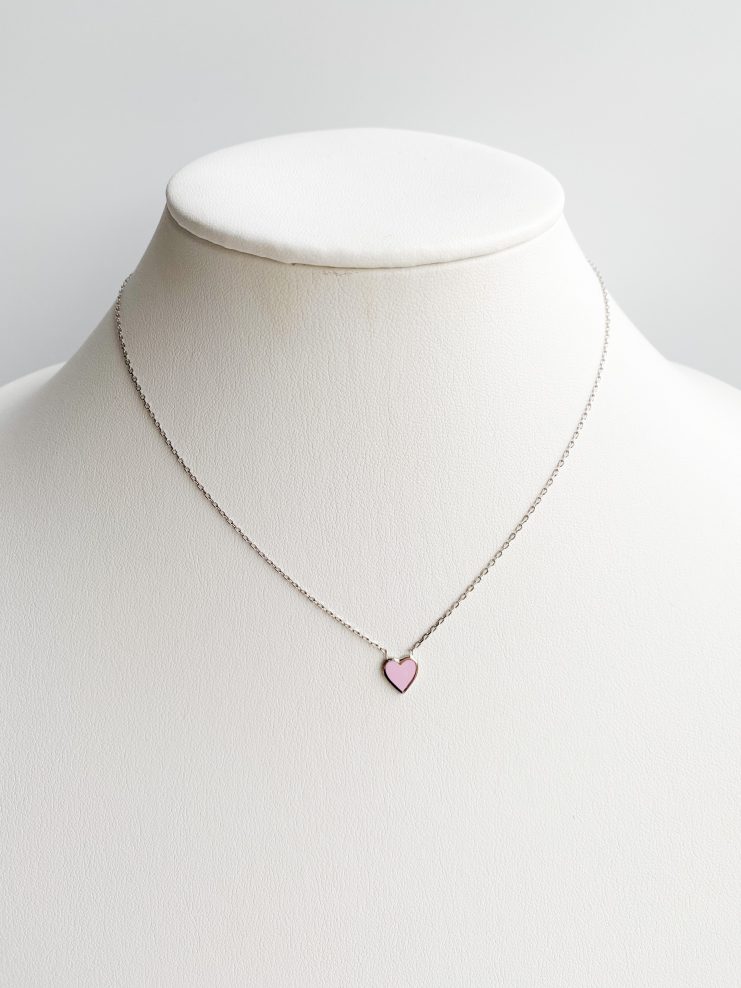 Pink mini heart necklace