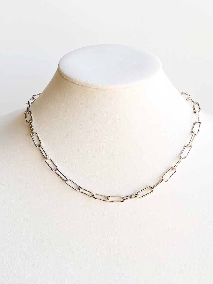 Chloe Silver Paper Clip Necklace