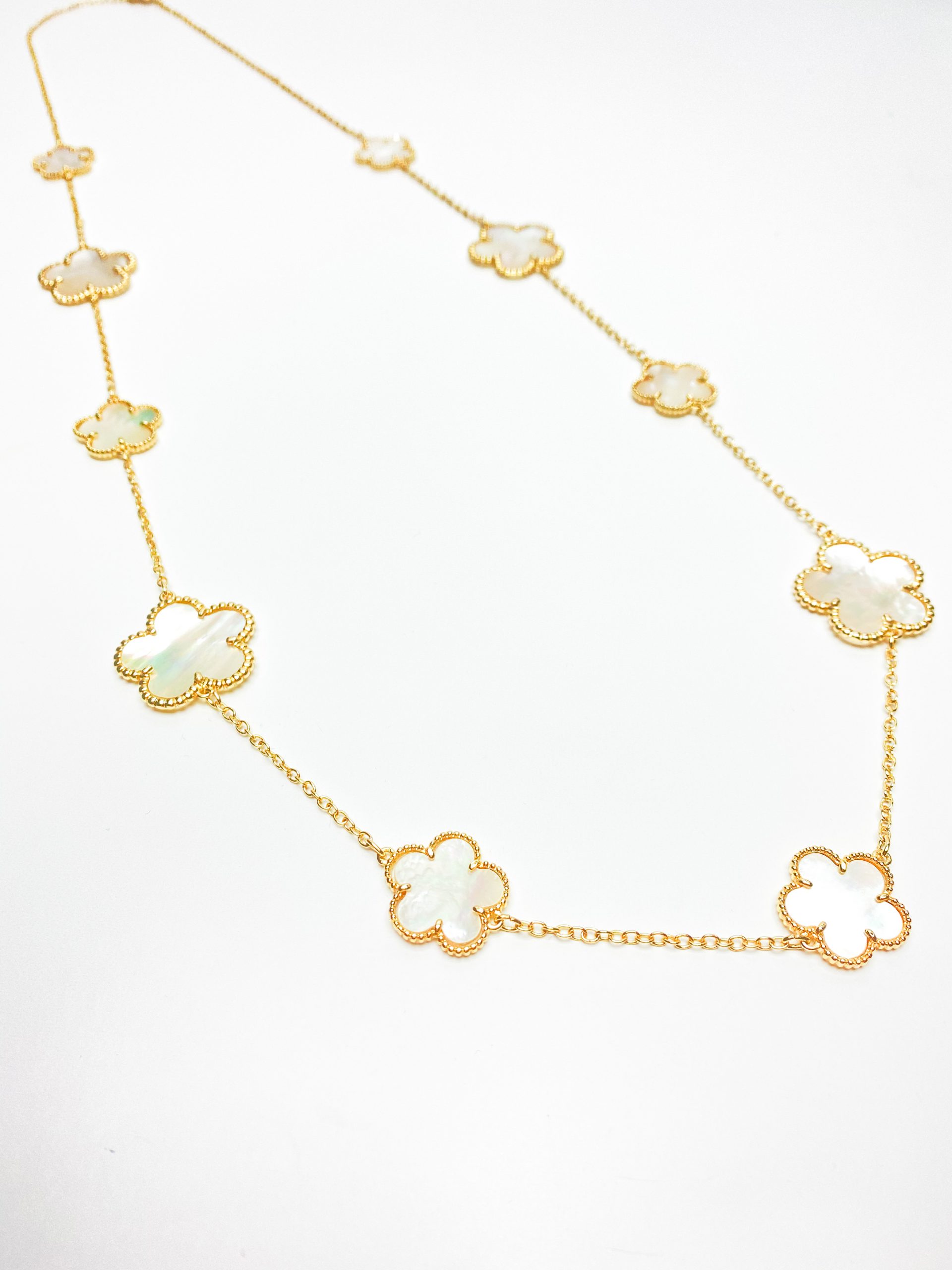 Mother of Pearl Clover Necklace - Merri 